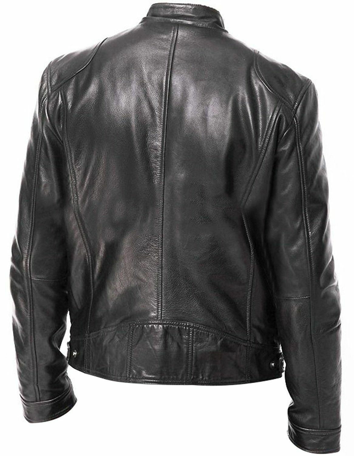  PU Leather Jacket Slim Leather Jacket