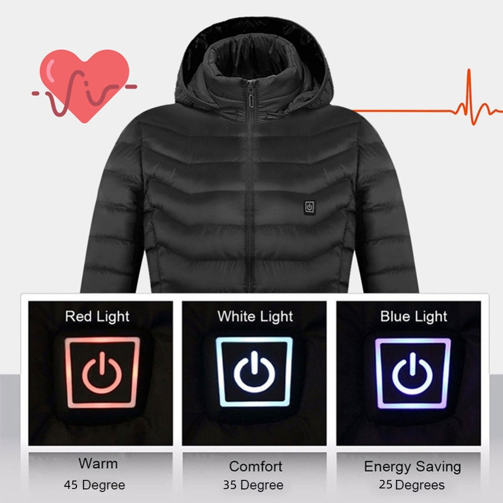 New Heated Jacket Coat USB Electric Jacket Cotton Coat Heater Thermal Clothing Heating Vest Men's Clothes Winte