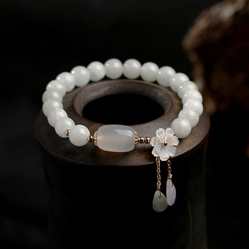  Shell flower jade water drop bracelet