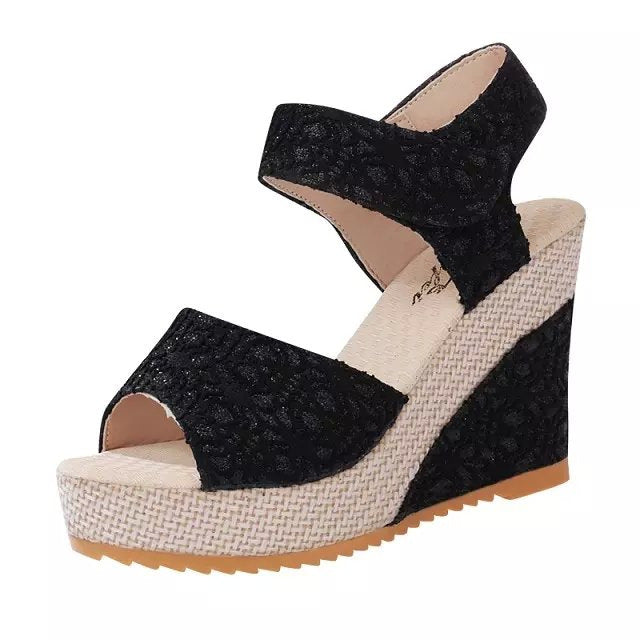  Flat bottom high heel sandals