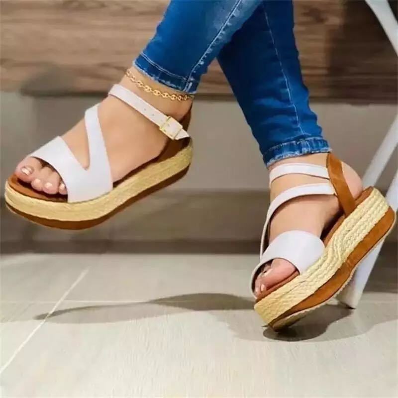 Platform Sandals Hollow Buckle Women's Shoes