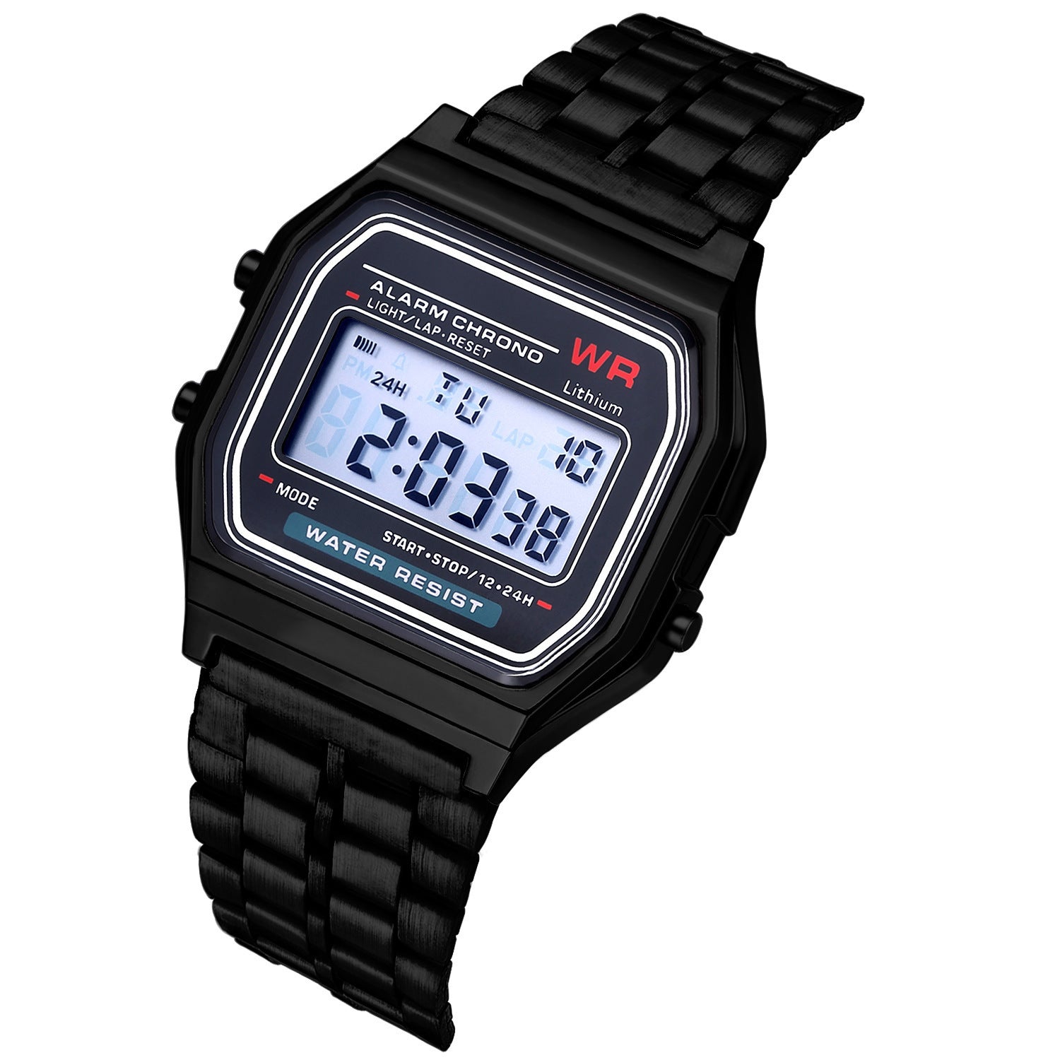  WR F91W Steel Band Electronic Watch