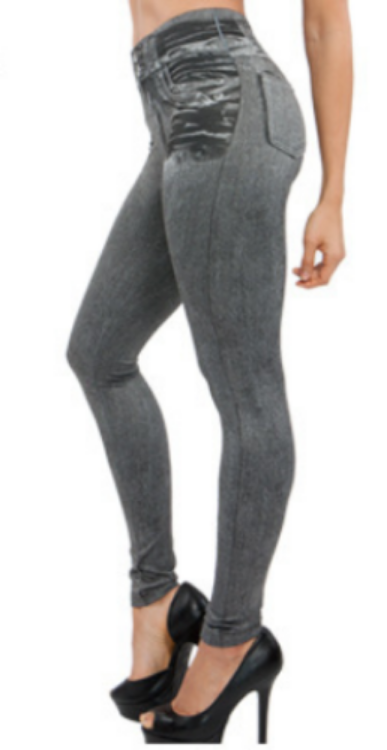  Fake Pocket Corset Denim Leggings