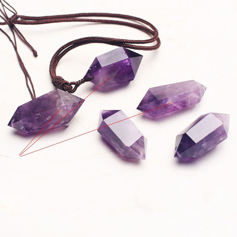  Natural Amethyst Hexagonal Pendant