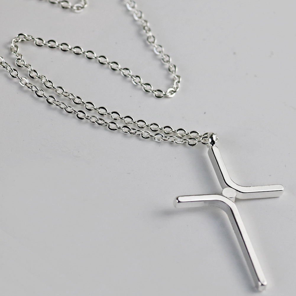  Cross Pendant New Simple Necklace Titanium Steel Plating