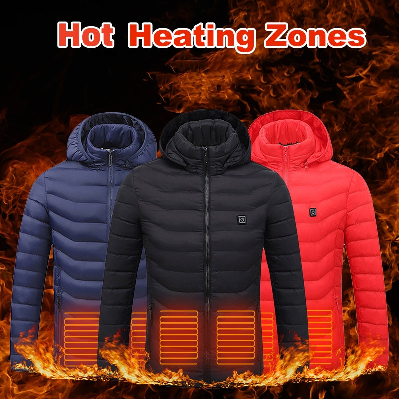 New Heated Jacket Coat USB Electric Jacket Cotton Coat Heater Thermal Clothing Heating Vest Men's Clothes Winte