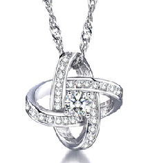  925 Sterling Silver Necklace For Women Forever Heart AAA Zircon Mosaic Necklaces & Pendants Gift