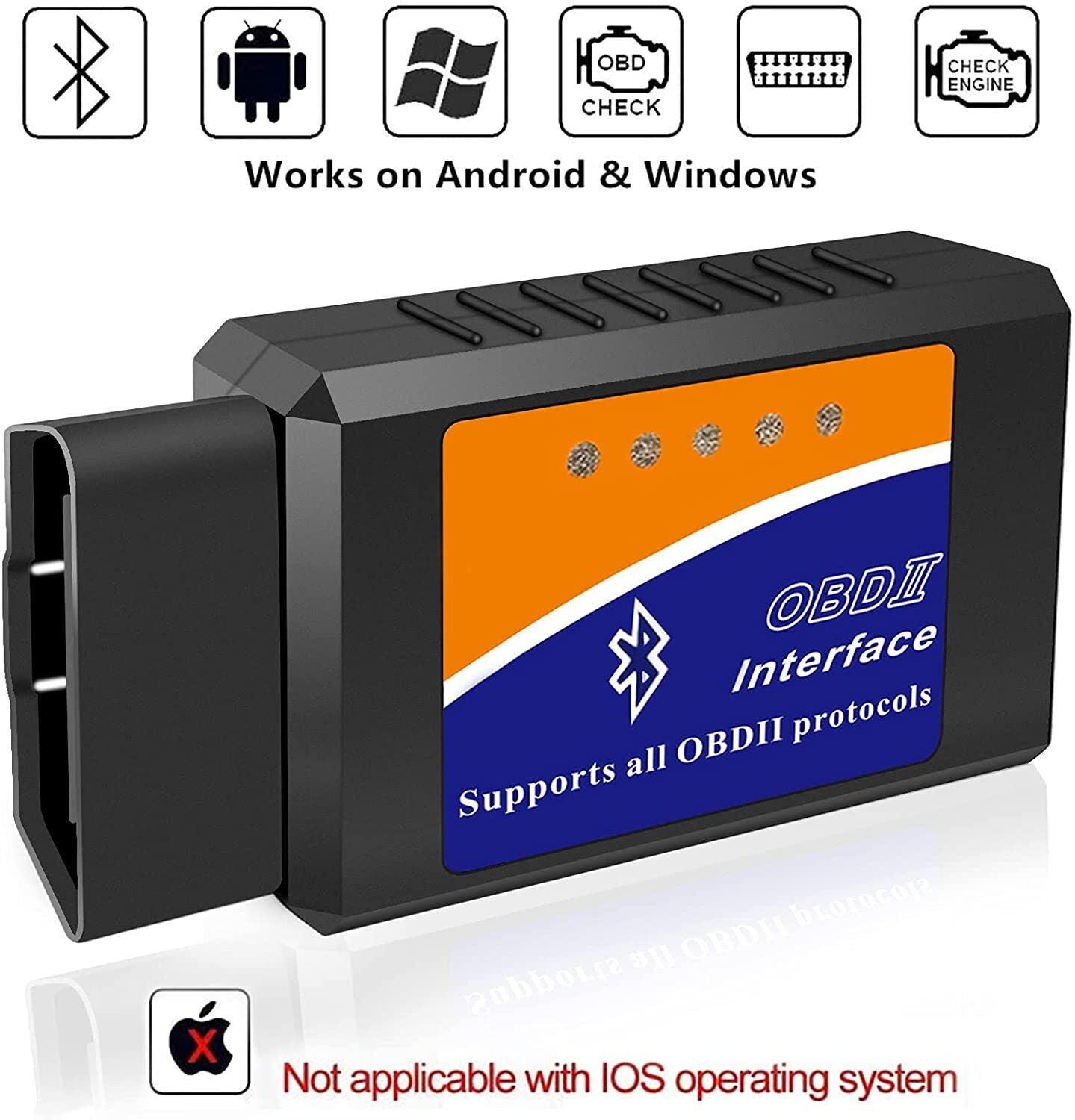  Bluetooth OBD2 OBDII Car Diagnostic Scanner Tool Check Engine Fault Code Reader