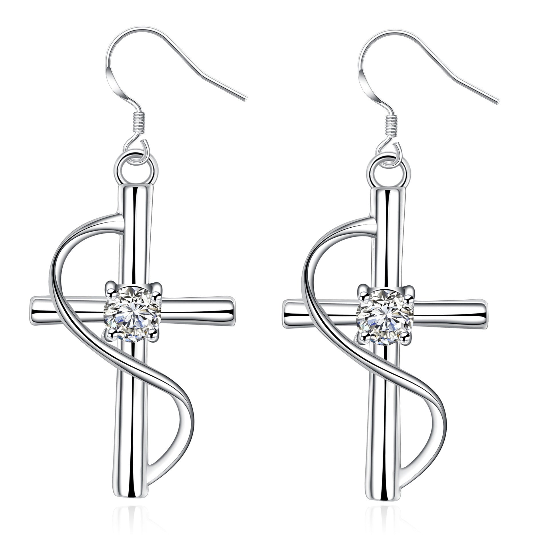 Elongated Cross Earrings