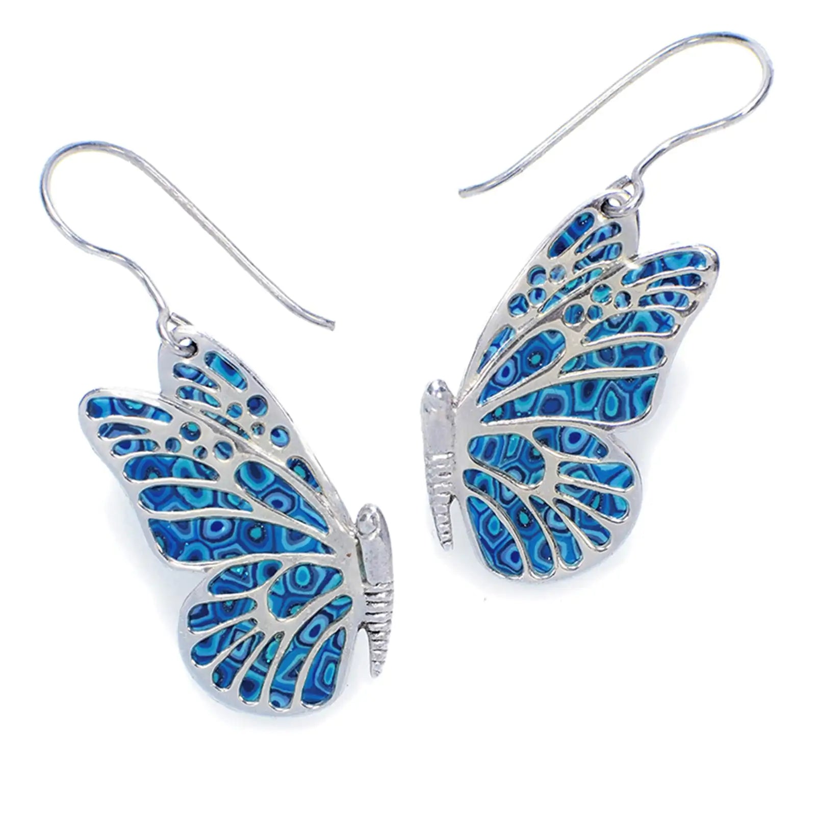  925 Sterling Silver Butterfly Dangle Earrings