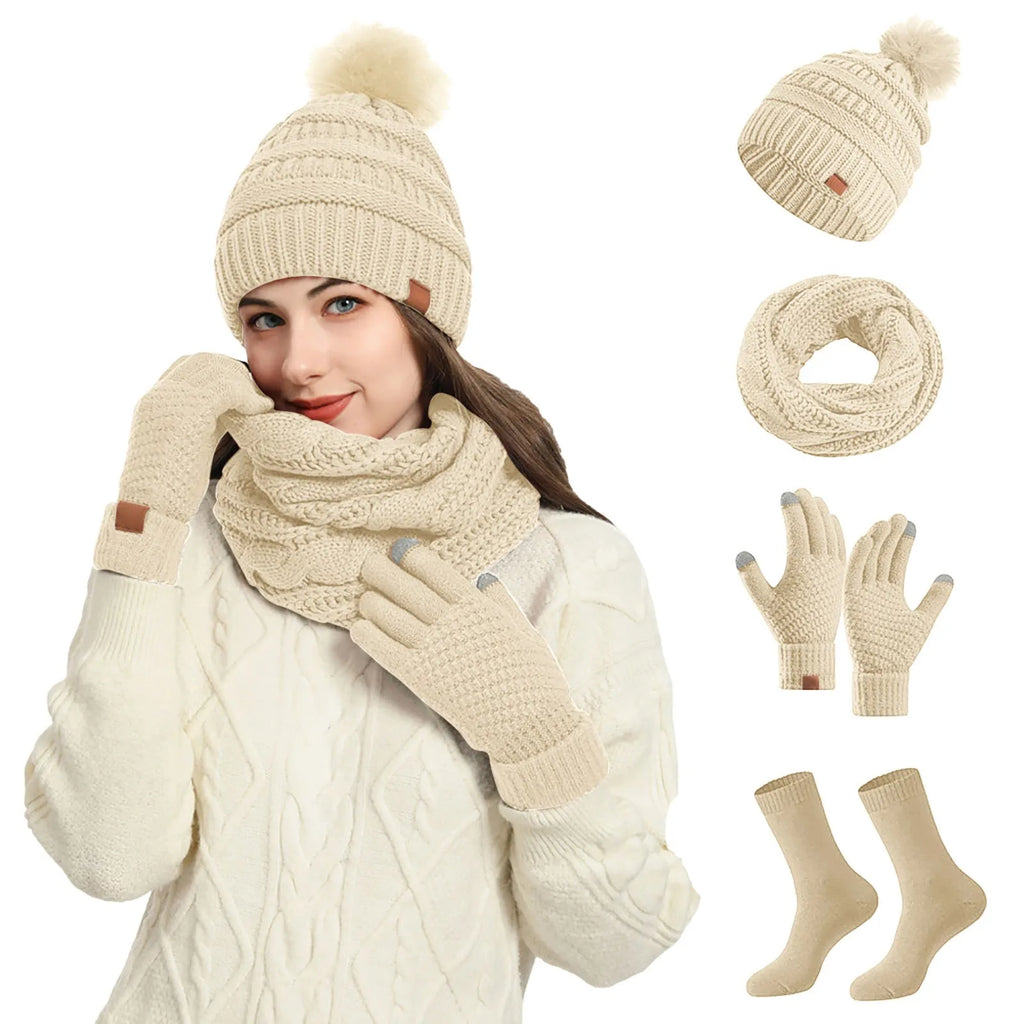 Knitted Hat Scarf Set