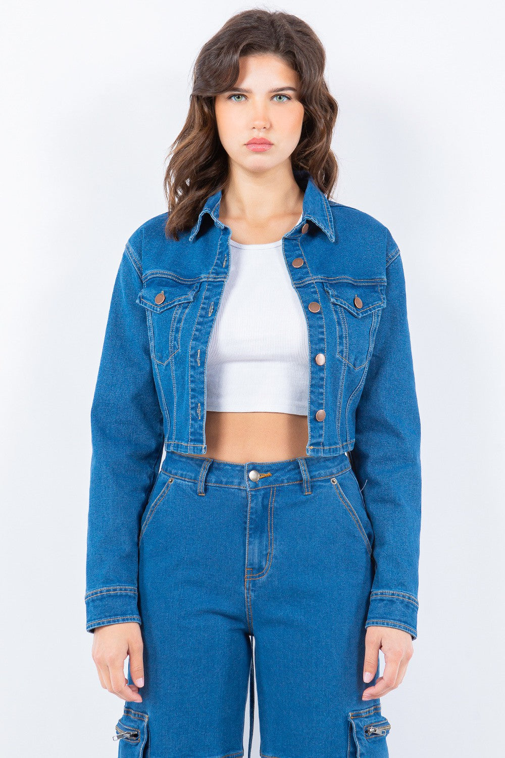 Womens Cropped Denim Jacket