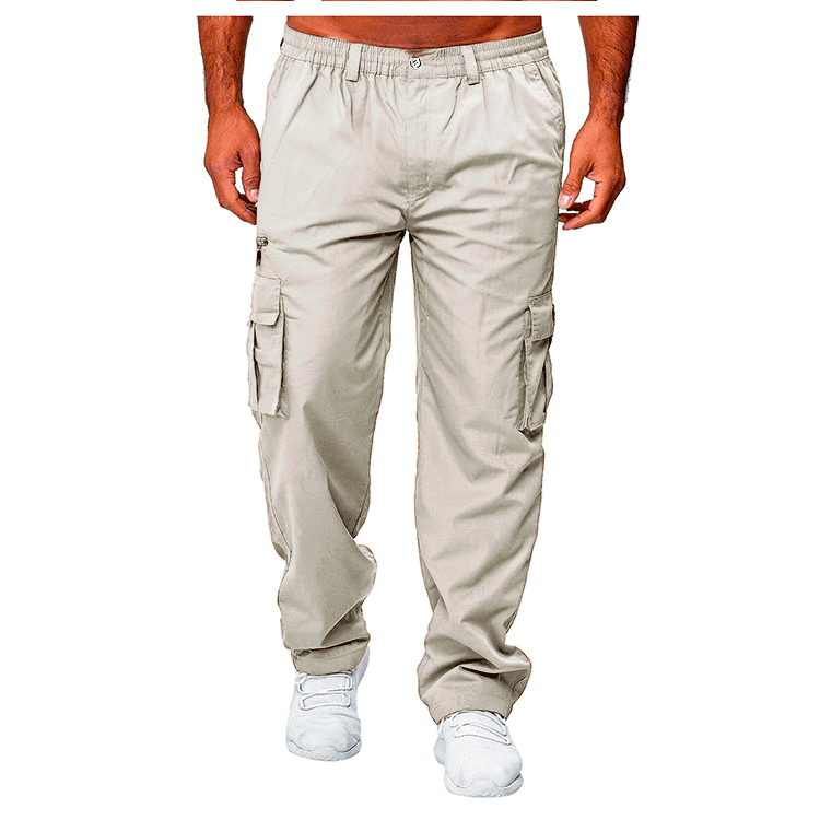  Men's Casual Multi-pocket Loose Straight Cargo Pants