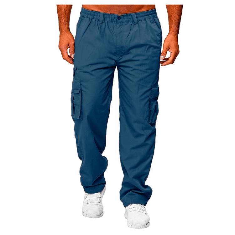  Men's Casual Multi-pocket Loose Straight Cargo Pants