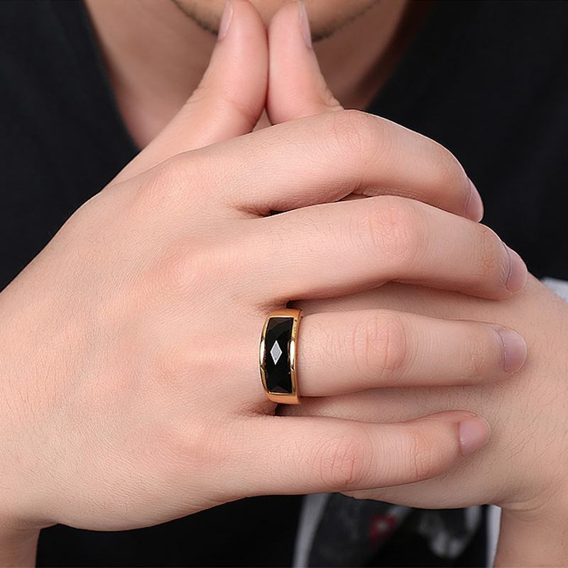  Black Carnelian Stone Rings