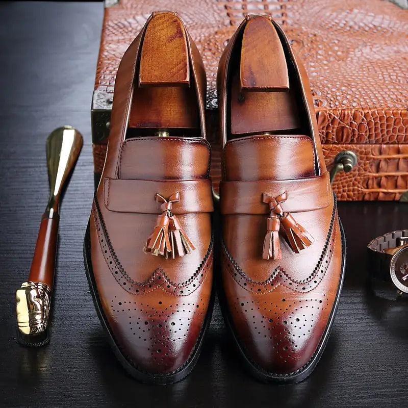  Classic Leather Tassel Loafers